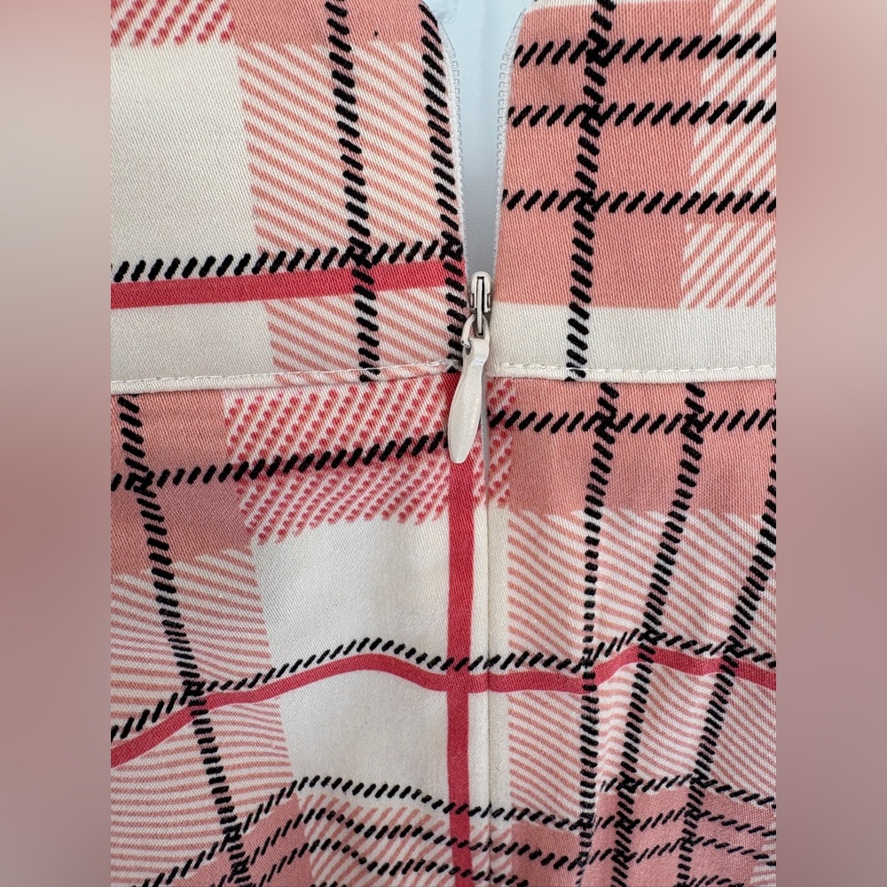NWT Voodoo Vixen 50s Preppy Pencil Skirt Pink Plaid With Front Side Slit - S M - Picture 4 of 7